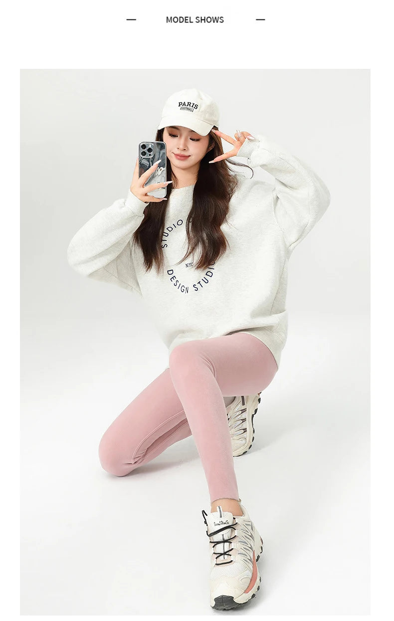 BIVIGAOS New Winter Warm Lambs Velvet Leggings Women High Waist Cotton Padded Pants Seamless Fleece Thickened Thermal Leggings