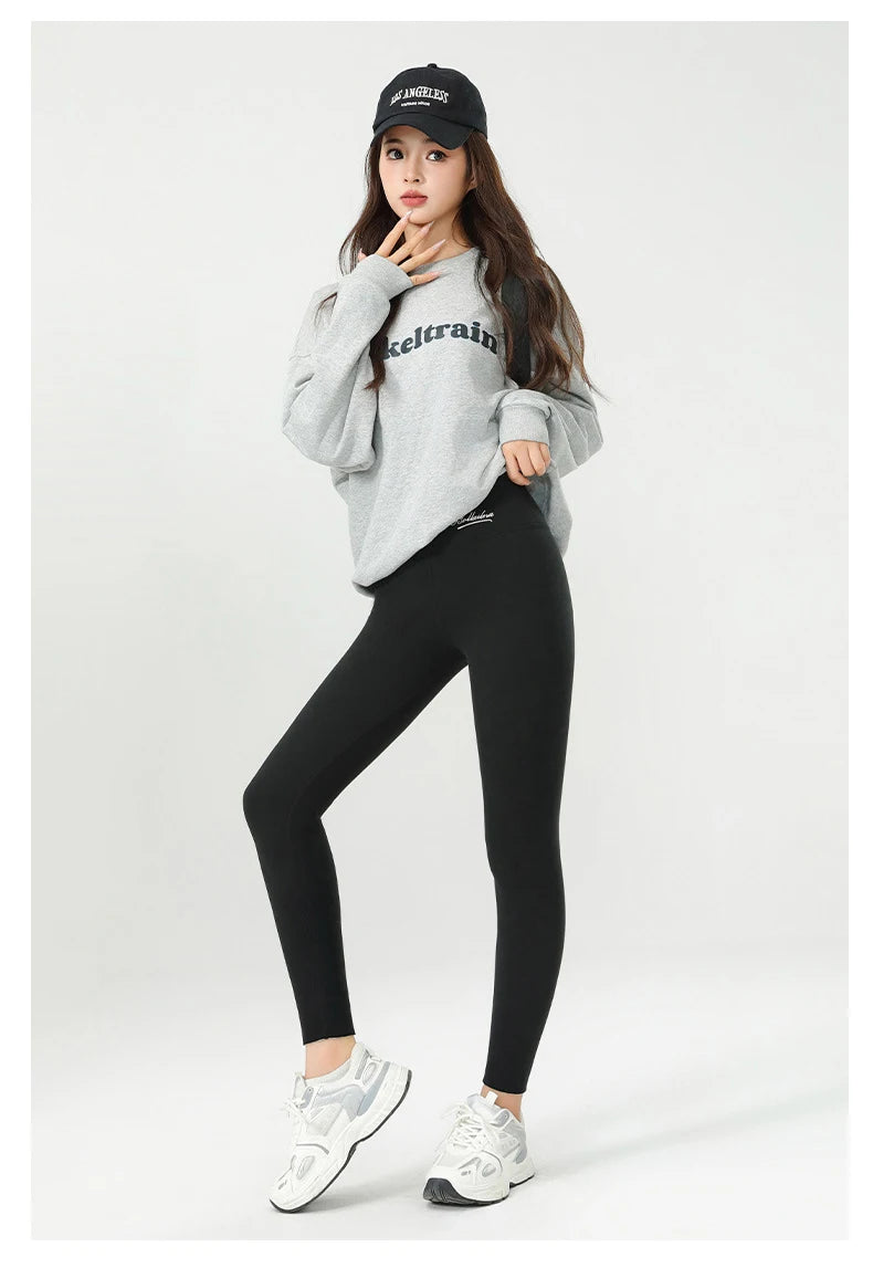 BIVIGAOS New Winter Warm Lambs Velvet Leggings Women High Waist Cotton Padded Pants Seamless Fleece Thickened Thermal Leggings