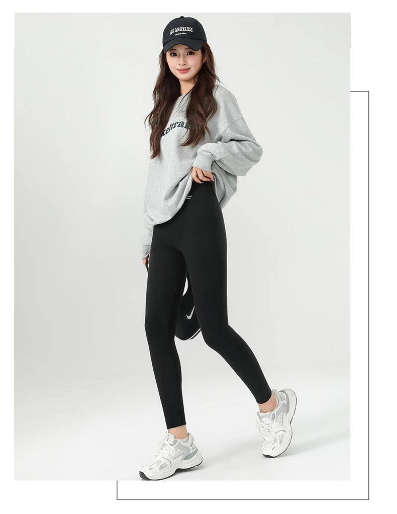 BIVIGAOS New Winter Warm Lambs Velvet Leggings Women High Waist Cotton Padded Pants Seamless Fleece Thickened Thermal Leggings